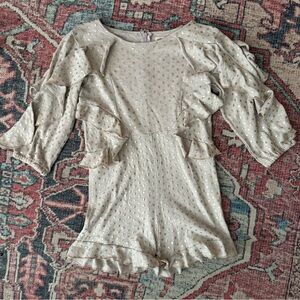 Joyfolie Girls Metallic Polka Dot Ruffled Romper NWOT